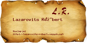 Lazarovits Róbert névjegykártya