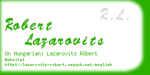 robert lazarovits business card